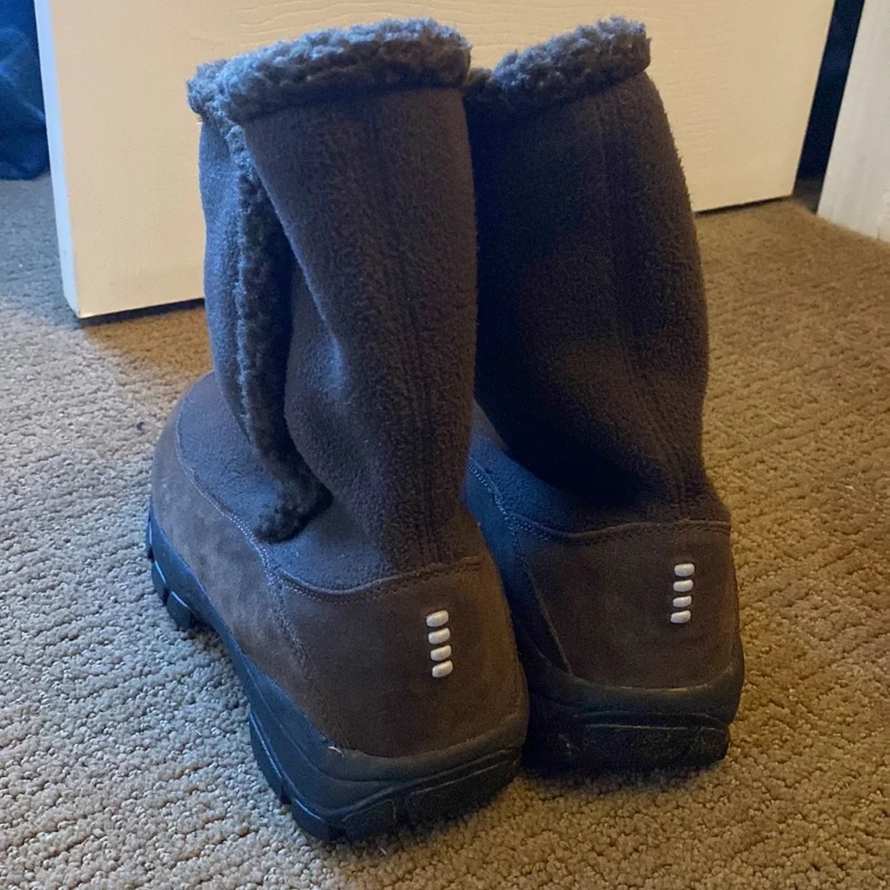 Lands End Brown Sherpa Lined Boots